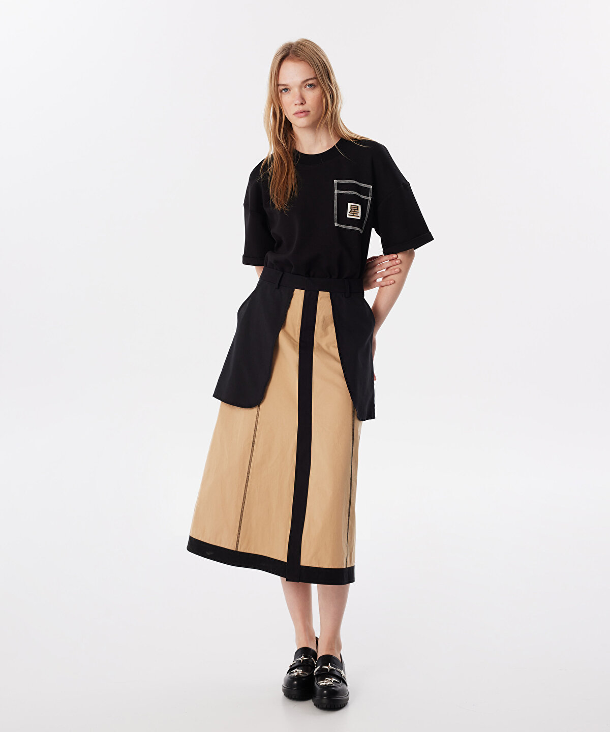 COLORBLOCK MİDİ ELBİSE - 1