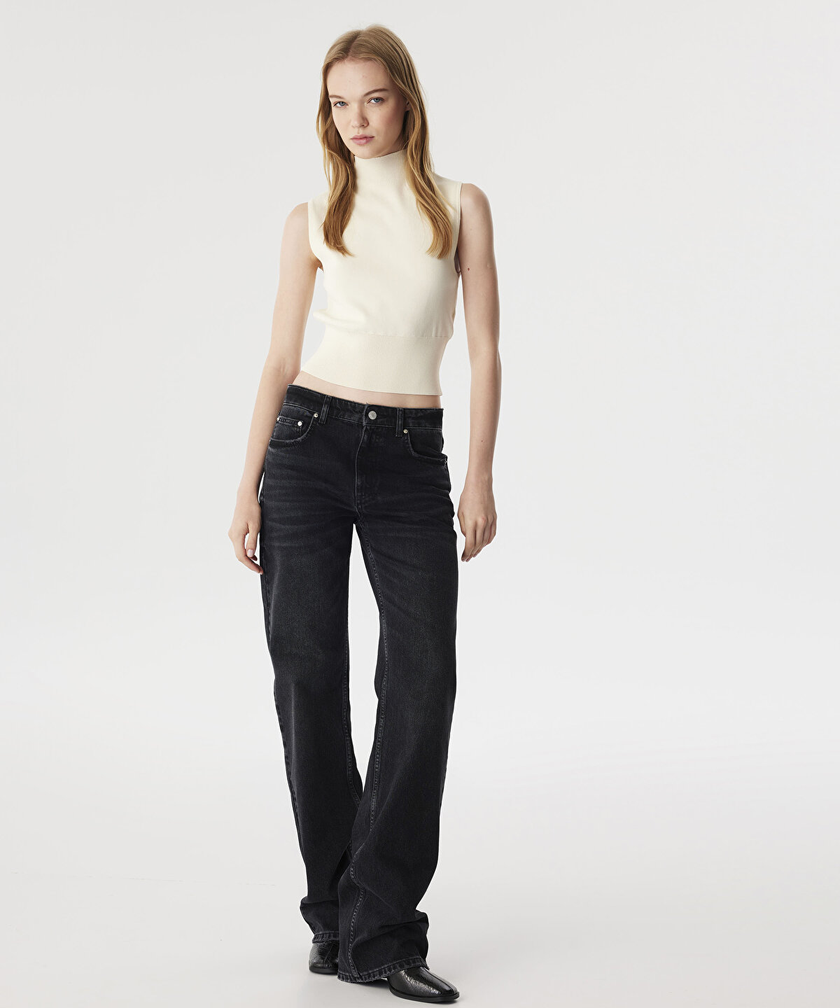 Gri WIDE LEG F T JEAN PANTOLON TW6240018040036 TWIST