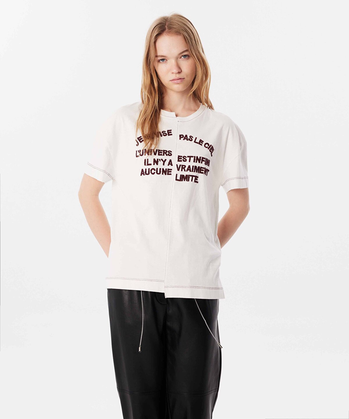Ekru SLOGAN APL KEL T SHIRT TW6240070068018 TWIST