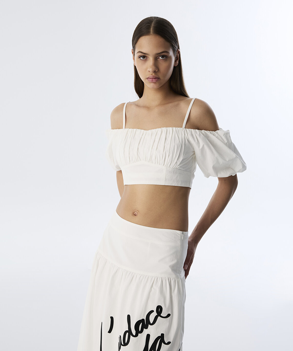 POPLİN CROP BLUZ -1