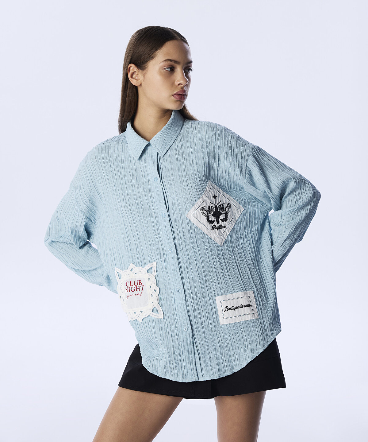 DOKULU PATCH Lİ GÖMLEK -1