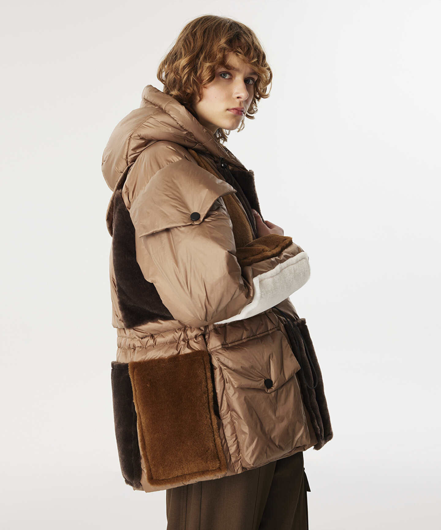 Kahverengi COLORBLOCK PUFFER MONT TW6240012161074 | TWIST