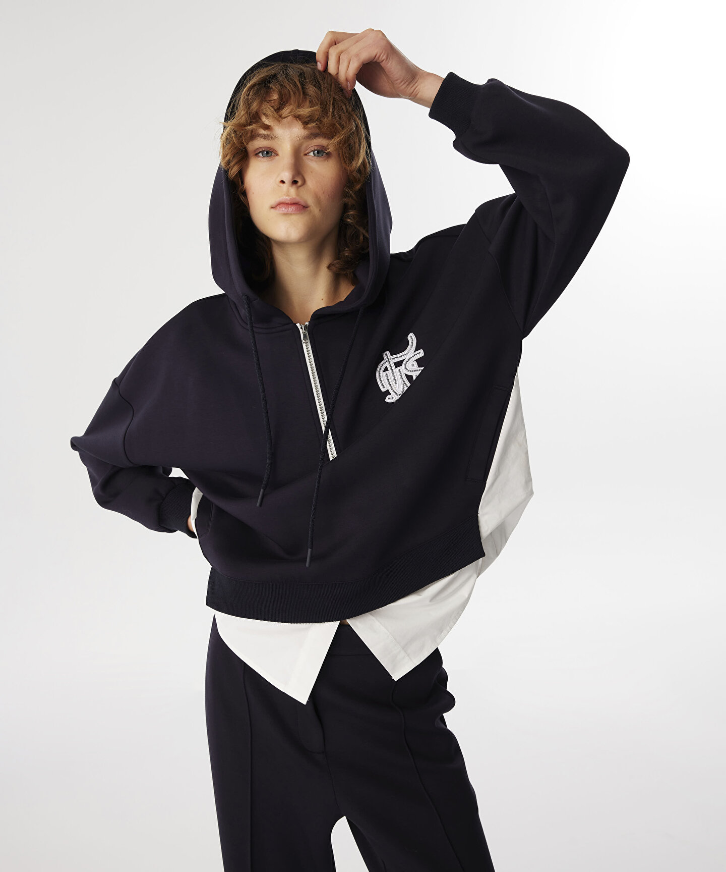 Lacivert LOGO NAKIŞLI SWEATSHIRT TW6240091065015 | TWIST