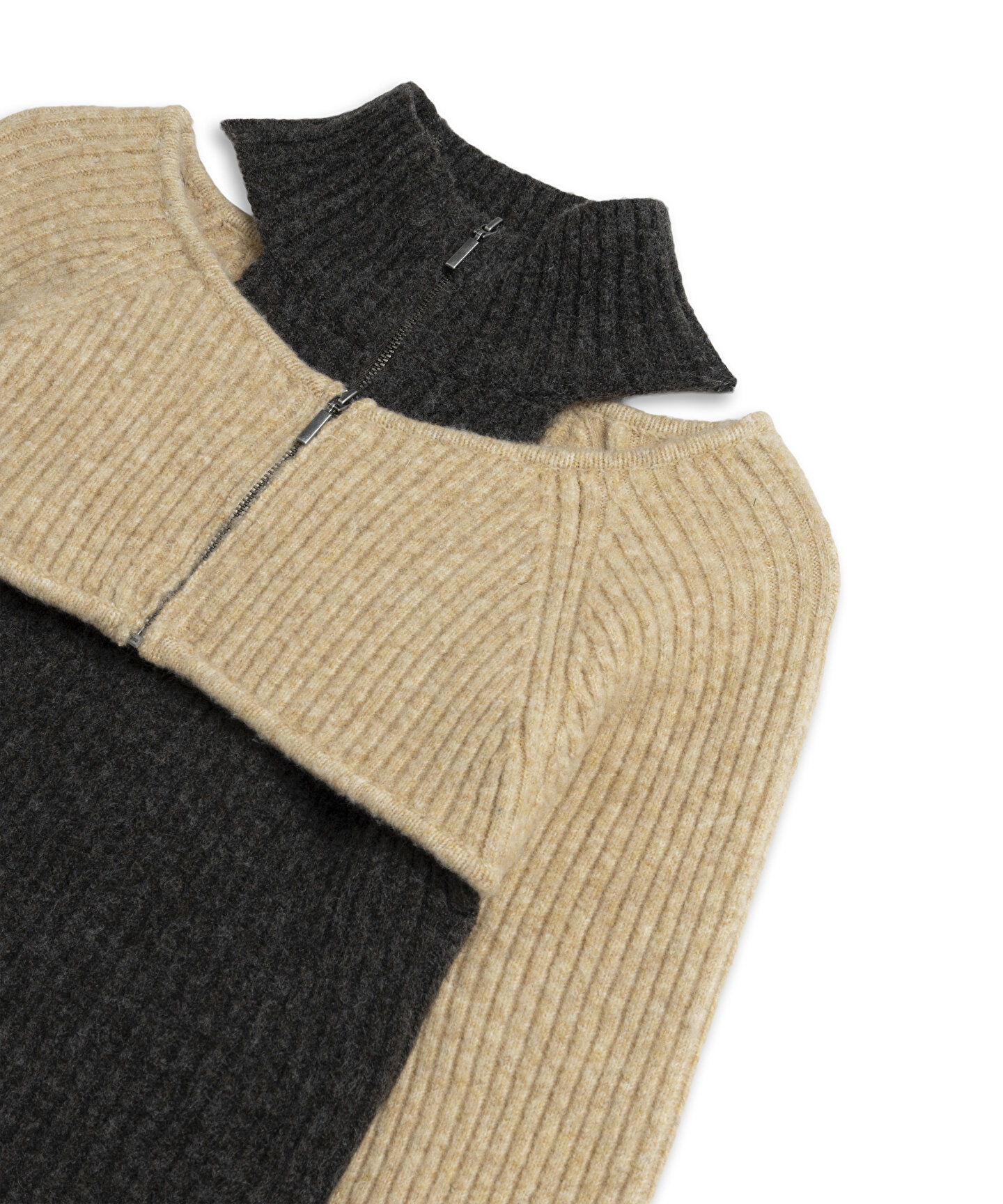 DIFFERENT IS OK Ribbed Cut-out シズニルック Kahverengi ÇİFT PARÇA GÖRÜNÜM CUTOUT TRİKO TW6250050609027 | TWIST