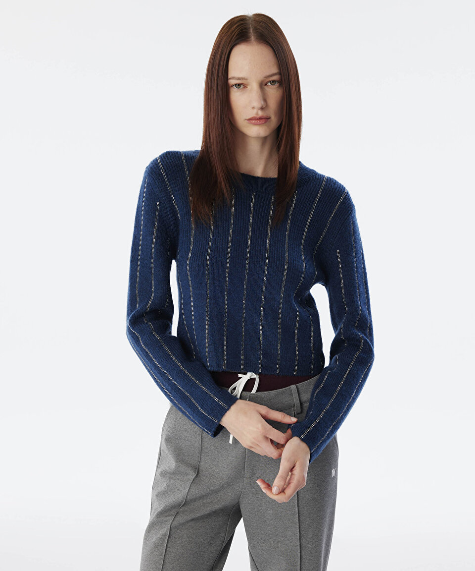 トゥモローランド　ネイビー　ネップ　48 トゥモローランド メンズ TOMORROWLAND MEN TOMORROWLAND TRICOT